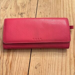 Tusk HOT pink pebble leather wallet